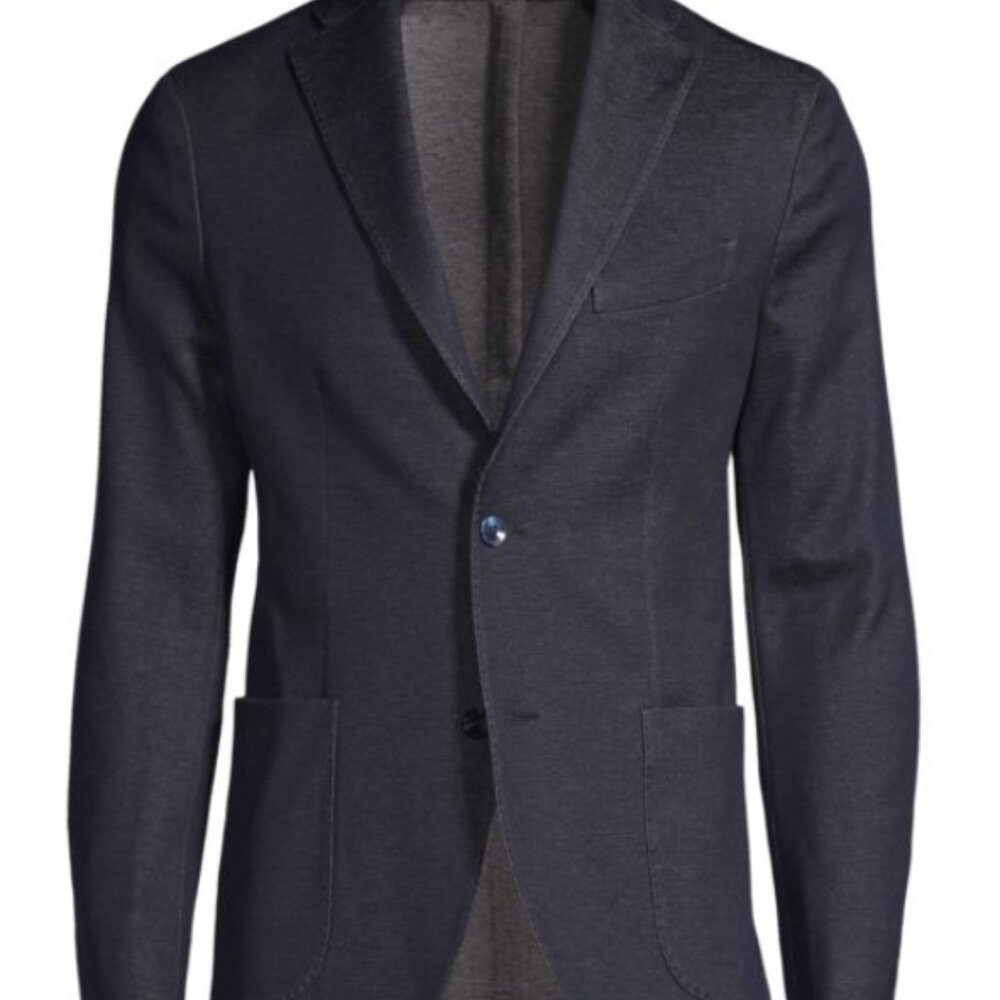 BOGLIOLI Denim-Look Jersey Sportcoat 46R - Made in Italy